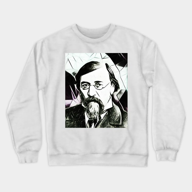 Rufus Wilmot Griswold Black And White Portrait | Rufus Wilmot Griswold Artwork 3 Crewneck Sweatshirt by JustLit